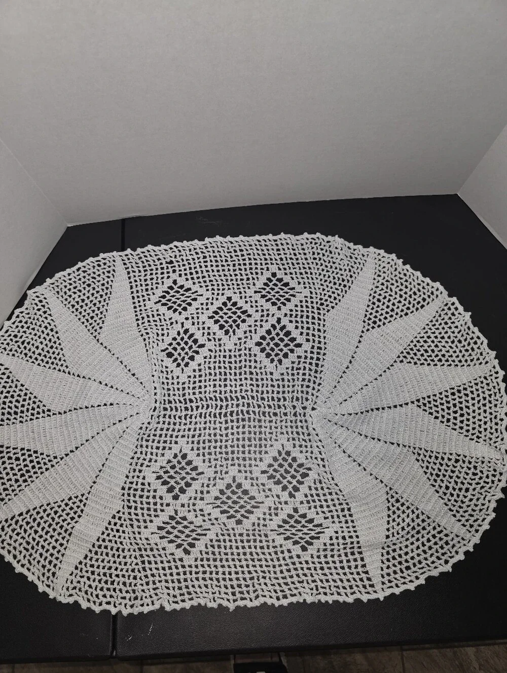 Vintage Handmade Crochet Doily Lot of 4 Large Floral Lace Table Mats
